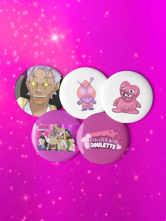 Disaster Date Roulette Set 5 Pin Buttons Pins product image (1)