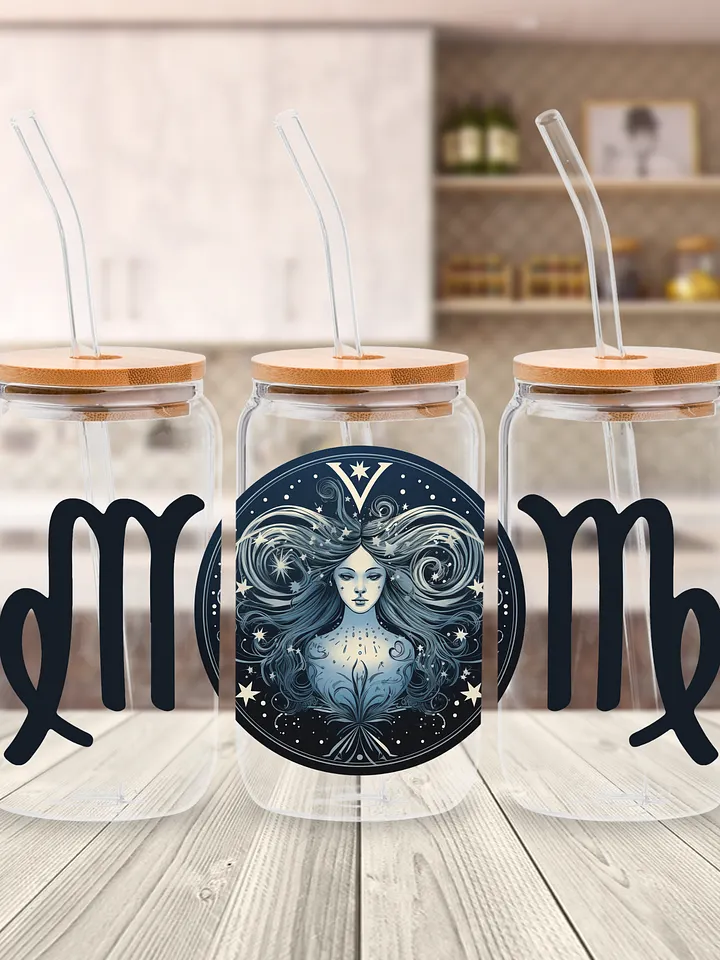 Virgo Zodiac Glass Can Sipper product image (1)