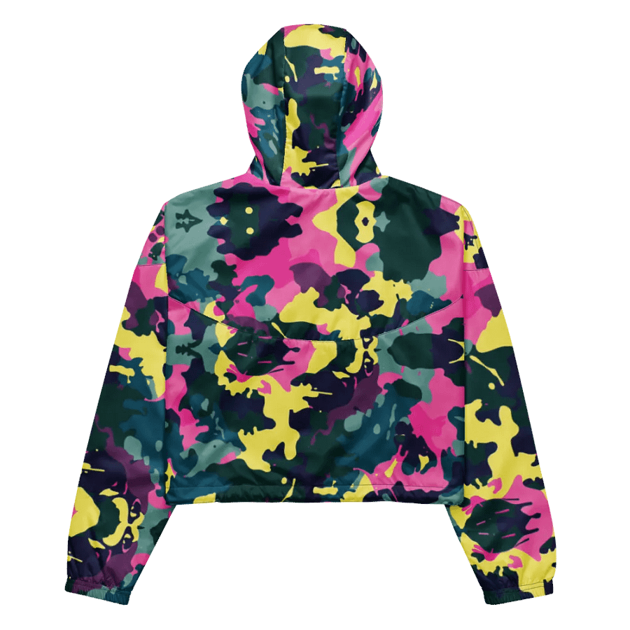 Colorful Camo Girl Crop Hoodie Windbreaker product image (3)
