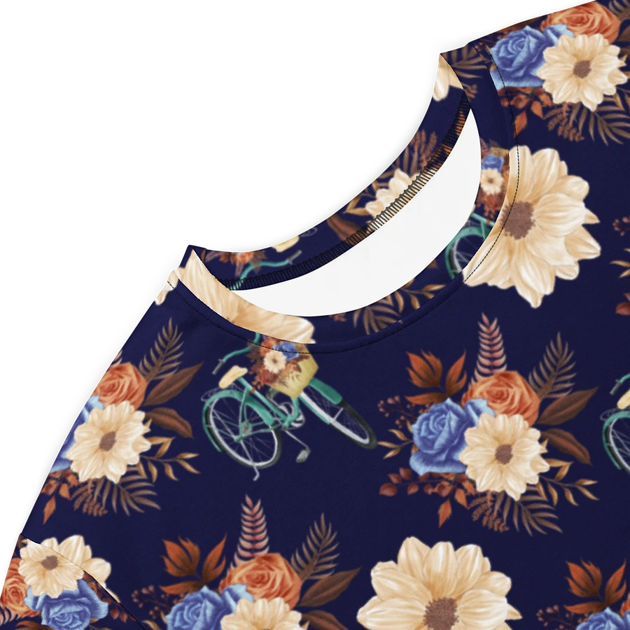 Vintage Vibes | Retro Blue Blossom and Bike T-Shirt Dress product image (5)