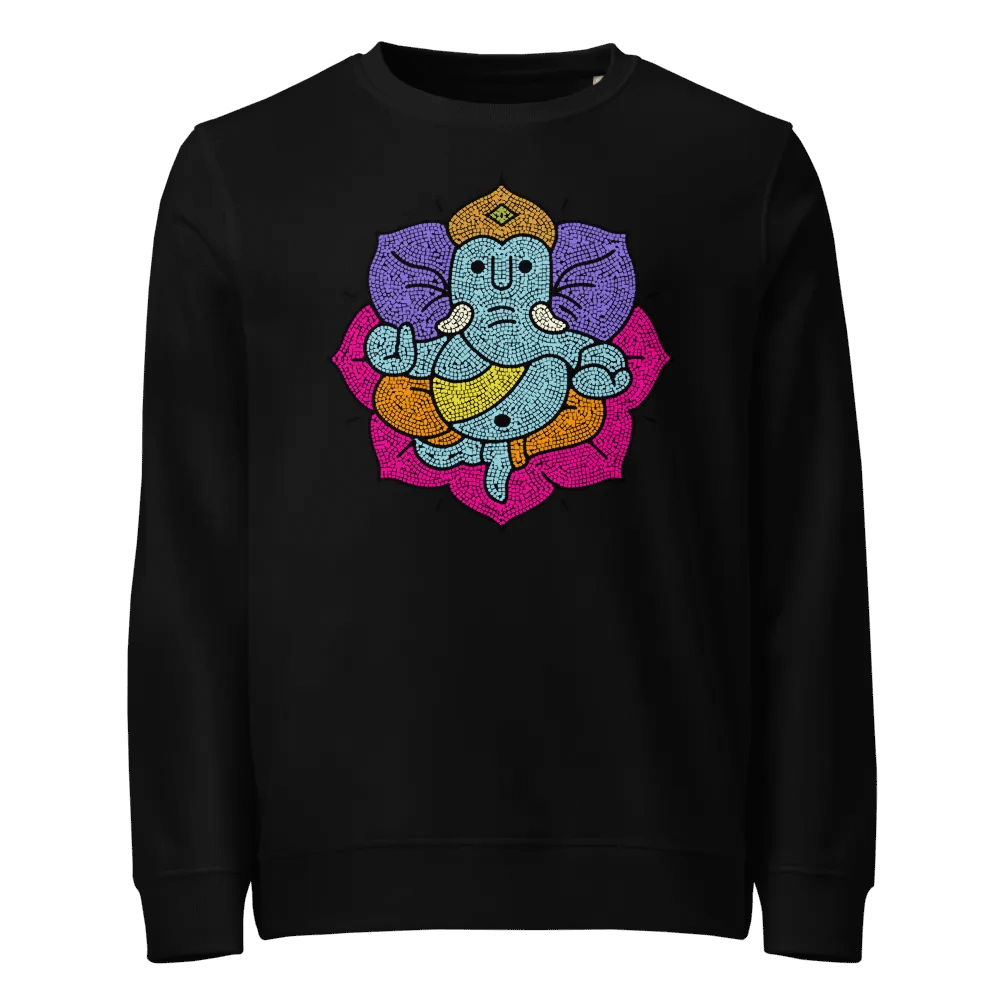 Ganesha Mosaic Lotus | Vibrant Spiritual Art - Unisex Sweatshirt product image (1)