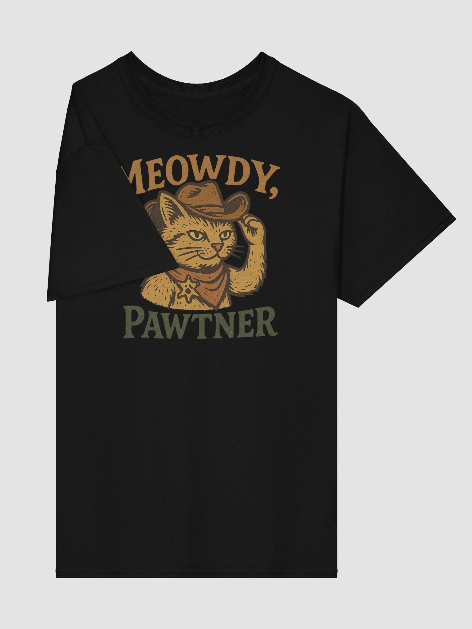 Meowdy Pawtner T-Shirt – Funny Cowboy Cat Sheriff Tee product image (26)
