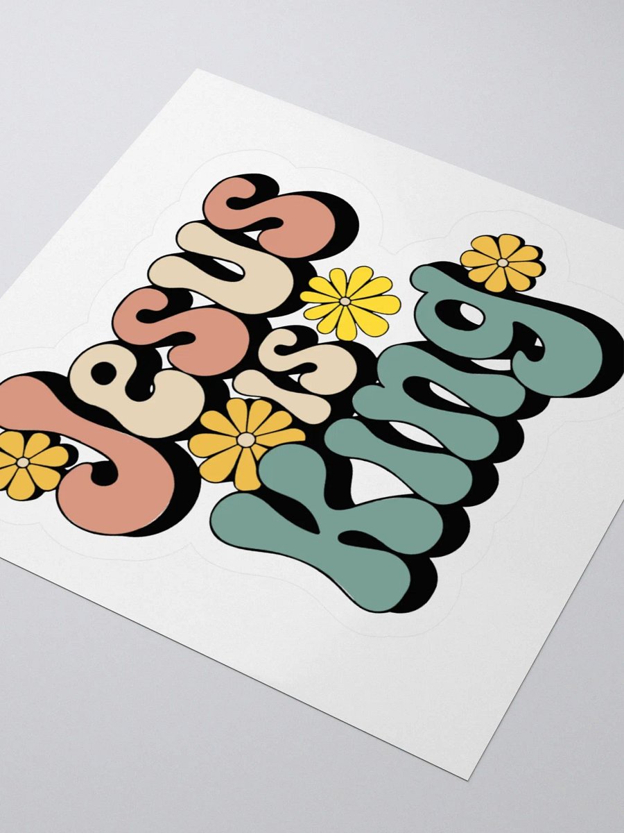 Retro Floral Jesus is King Stickers product image (7)
