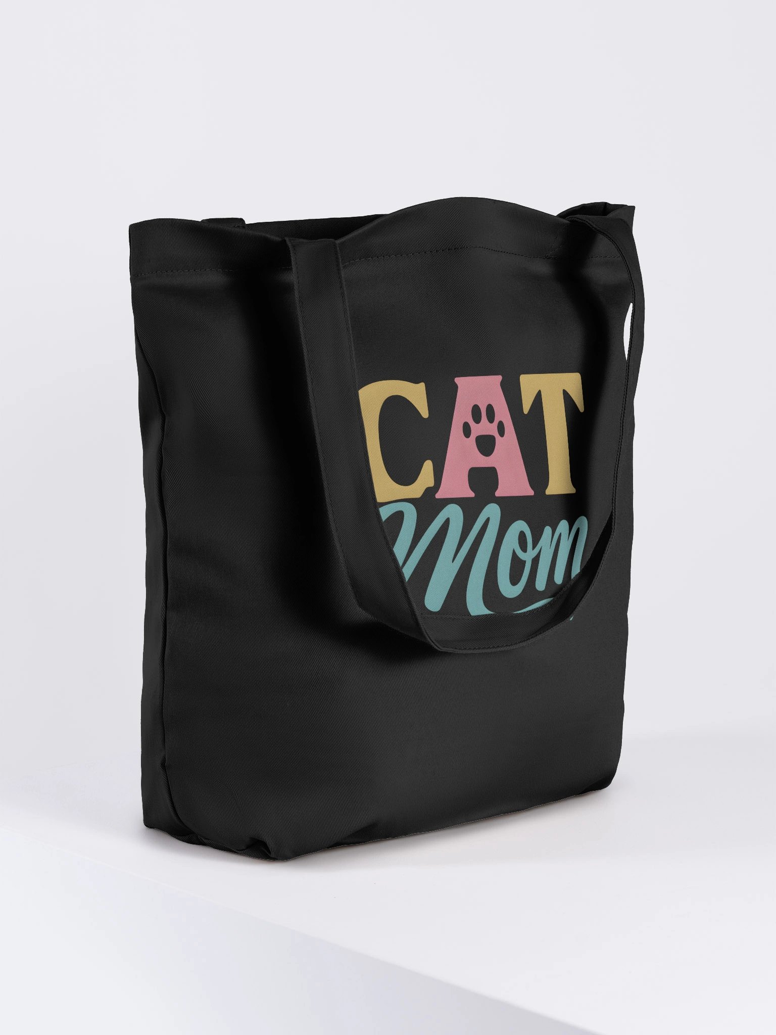 Cat Mom Tote Bag | Cute Paw Print Design for Feline Lovers product image (4)