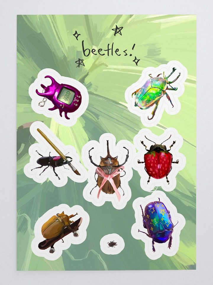 Beetles Art Vinyl Sticker Sheet product image (1)
