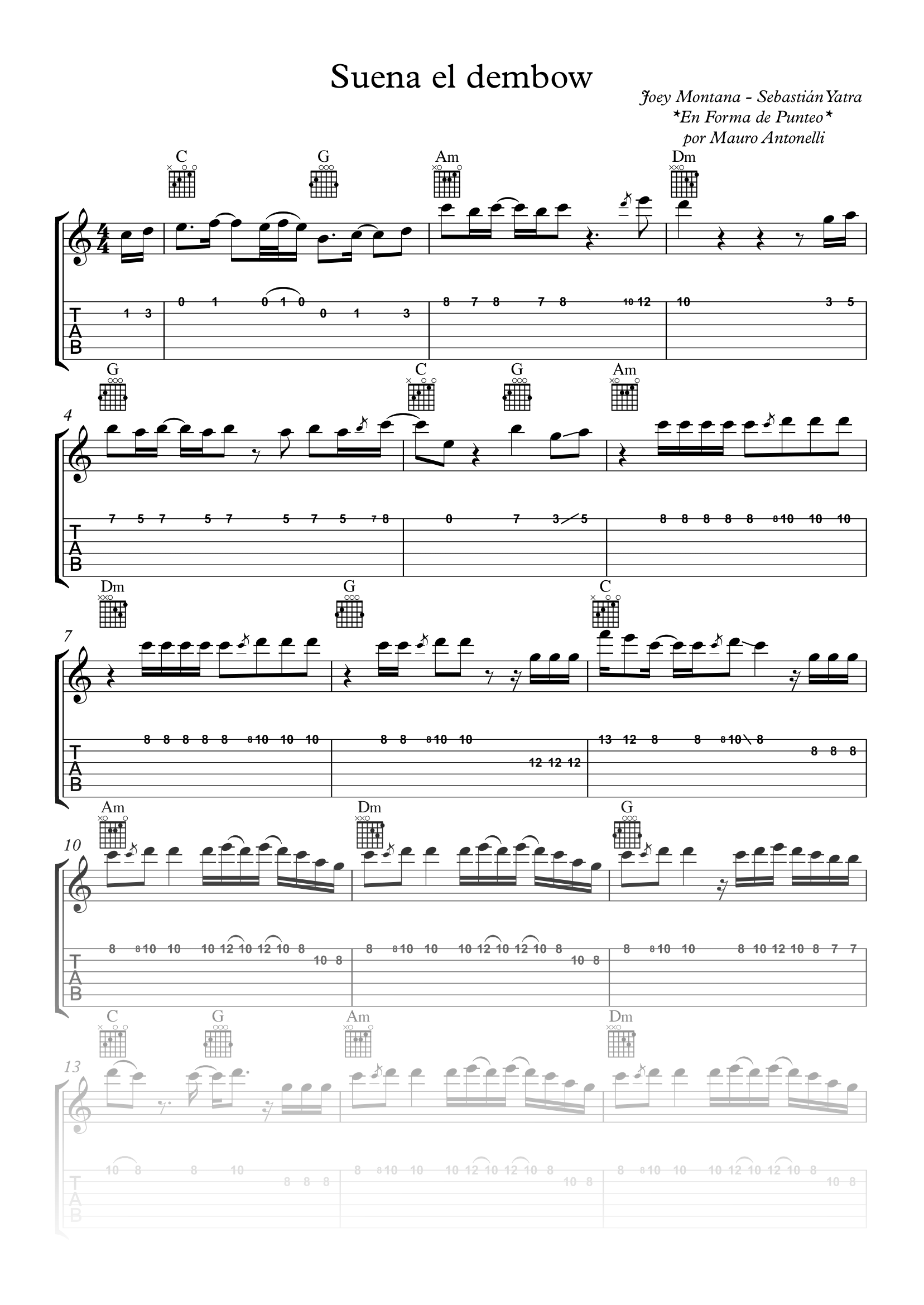 Suena el dembow - Partitura + Tab + Acordes + Pista product image (1)