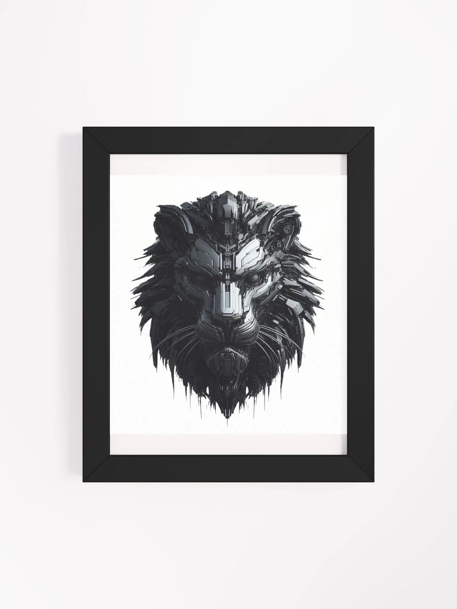 Framed High-Quality Matte Poster (in) | black iron lion robot design product image (8)