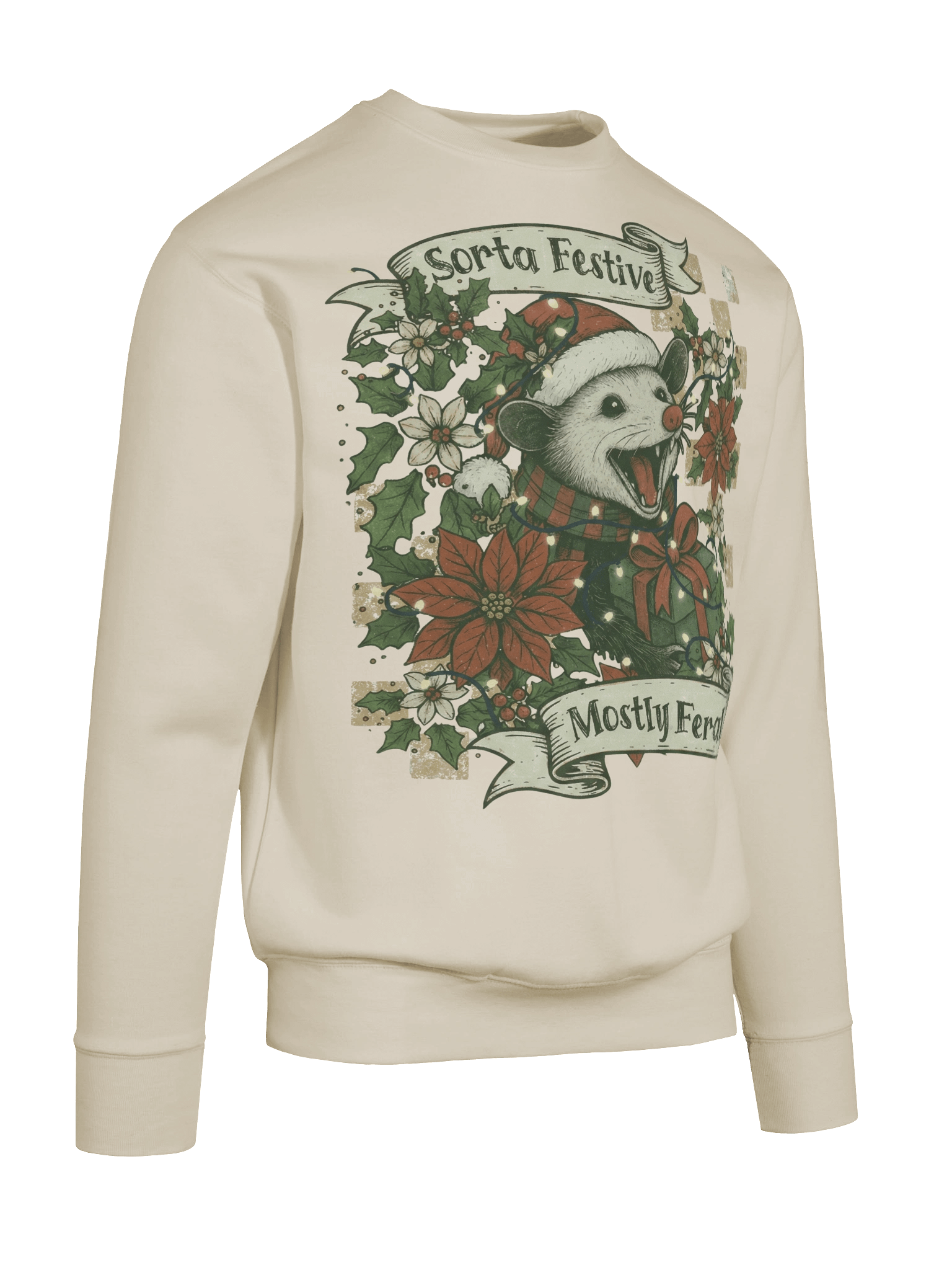 Festive Possum Holiday Sweatshirt | Premium Heavyweight Crewneck product image (5)