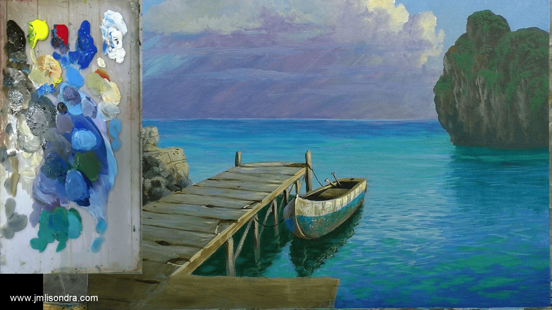 DOWNLOADABLE Acrylic Painting Tutorial - Boat on Dock product image (7)