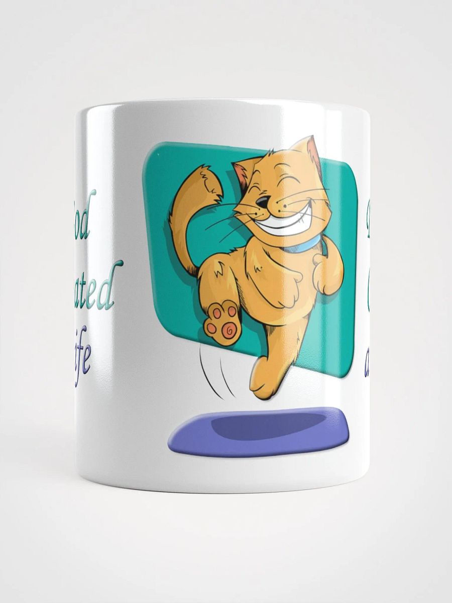 God and Darwin Cat Dance White Mug product image (3)