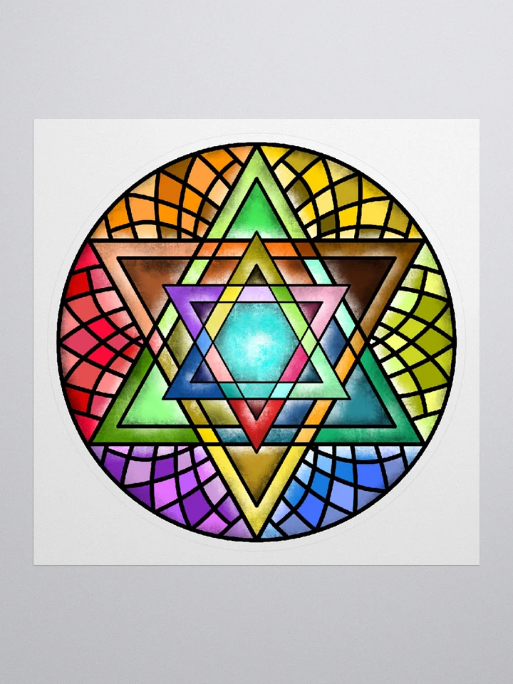 Star of David Stained Glass Art Sticker product image (2)