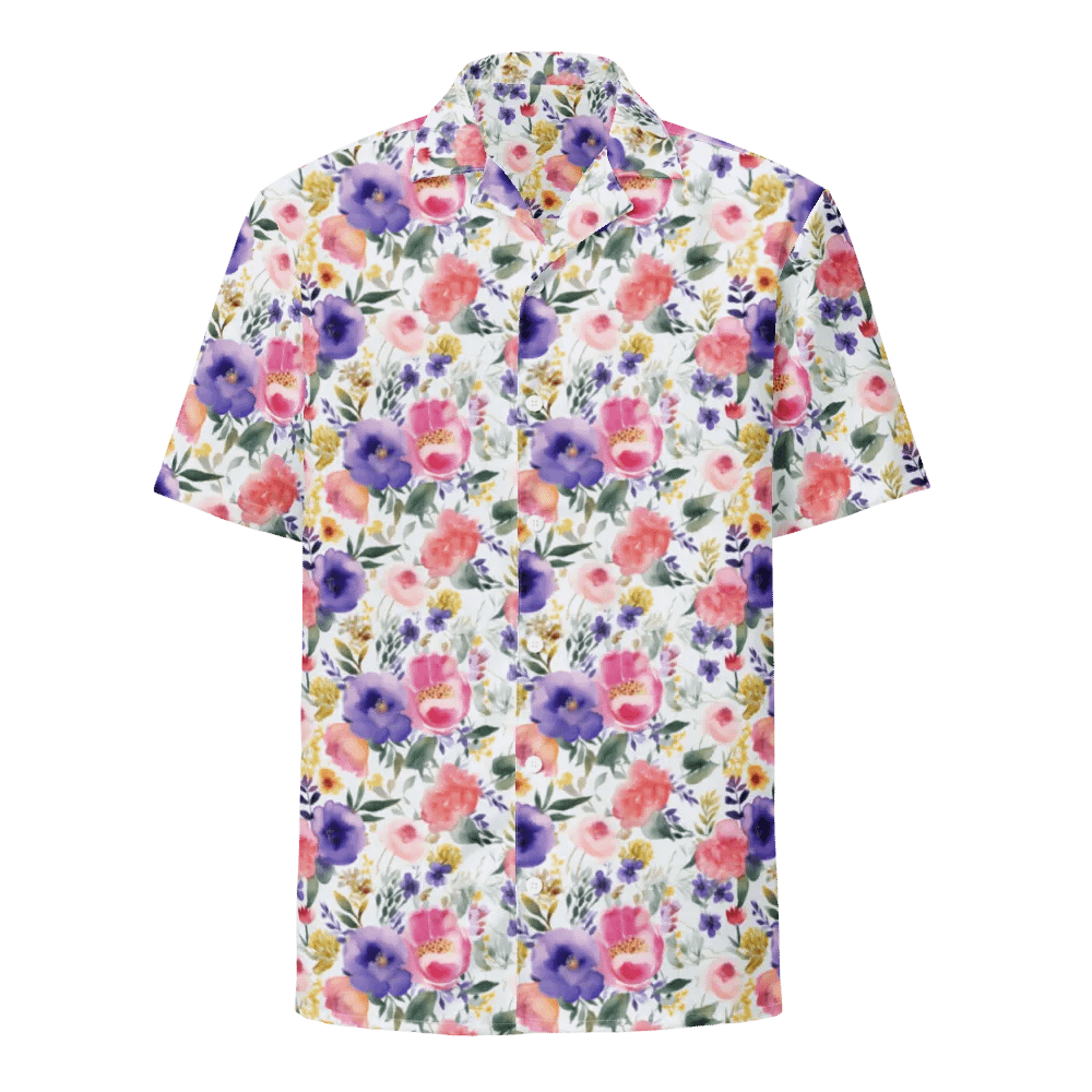 PINK AND PURPLE FLOWERS HAWAII SHIRT product image (1)