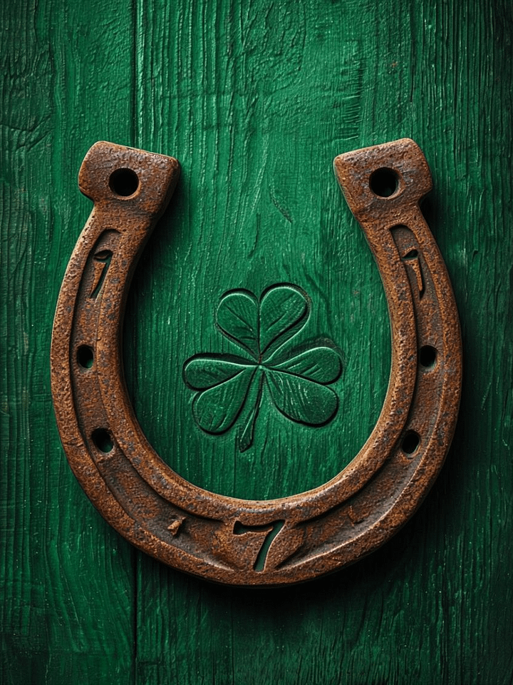 Lucky Clover Rustic Horseshoe Poster product image (1)
