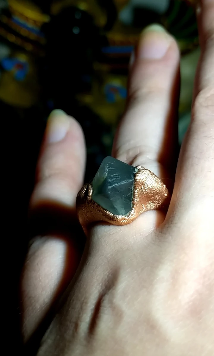 Size 6.5 Octagonal Green Fluorite Ring product image (2)