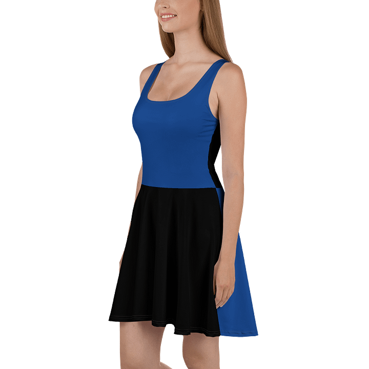 Midnight Veil Designs Gothic Skater Dress - Black and Blue Fantasy Charm product image (1)