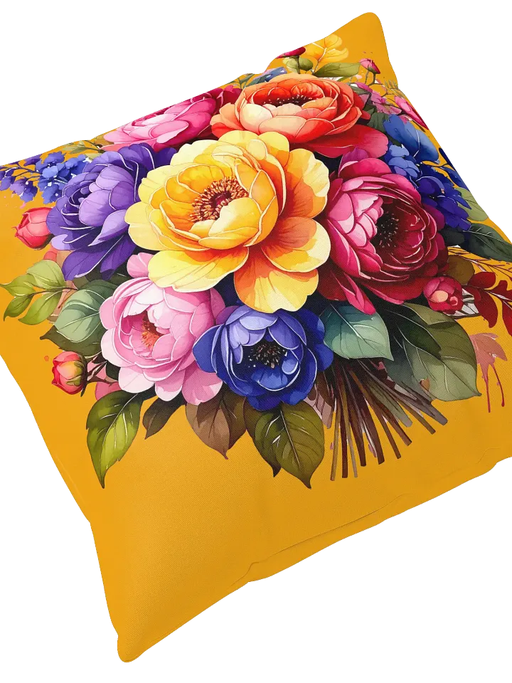 Columbia Road Market Floral All-Over Print Pillow (Orange) product image (2)