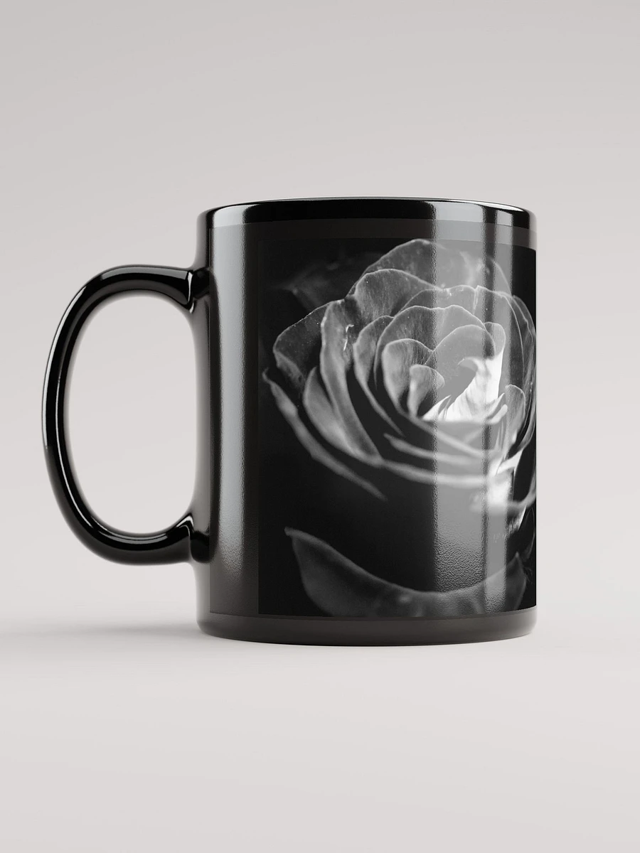 Dark Black and White Rose Black Coffee Mug product image (12)