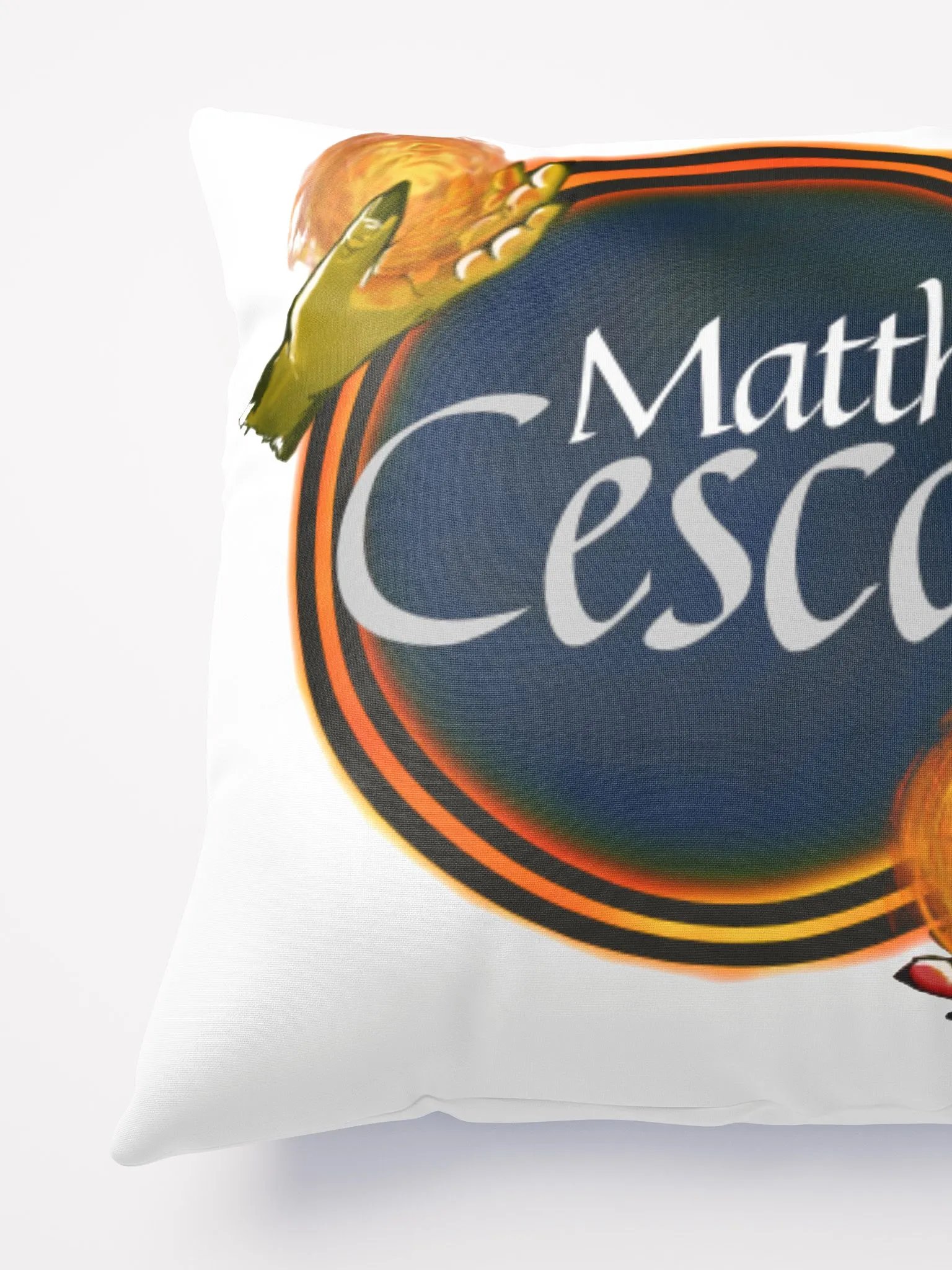 Matthew Cesca Author Logo White Throw Pillow product image (6)