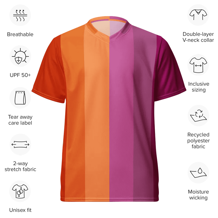 Lesbian Pride Flag - All-Over Print Jersey product image (8)