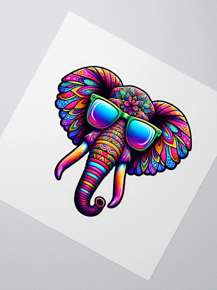 Vibrant Psychedelic Elephant Sticker product image (1)
