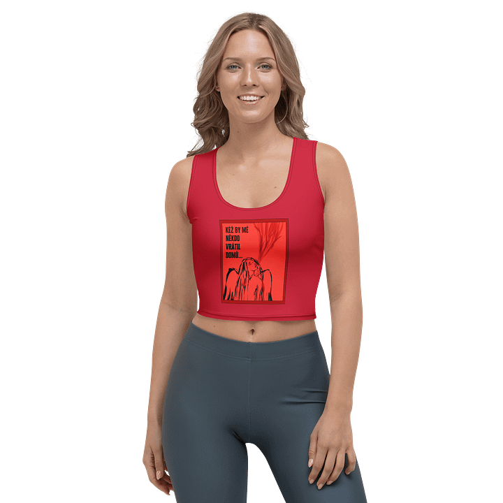 Kéž by mě někdo vrátil domů Red Crop Top product image (1)