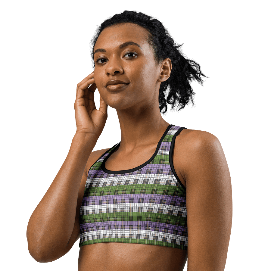 Genderqueer Pride Plaid Sports Bra product image (2)