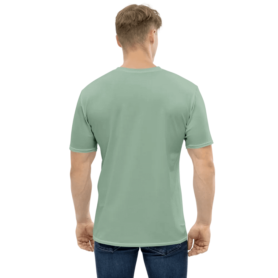 Plain Light Sage Green Soft Summer Men's Crewneck Polyester Heavyweight Premium T-Shirt by Treasure Pie product image (3)