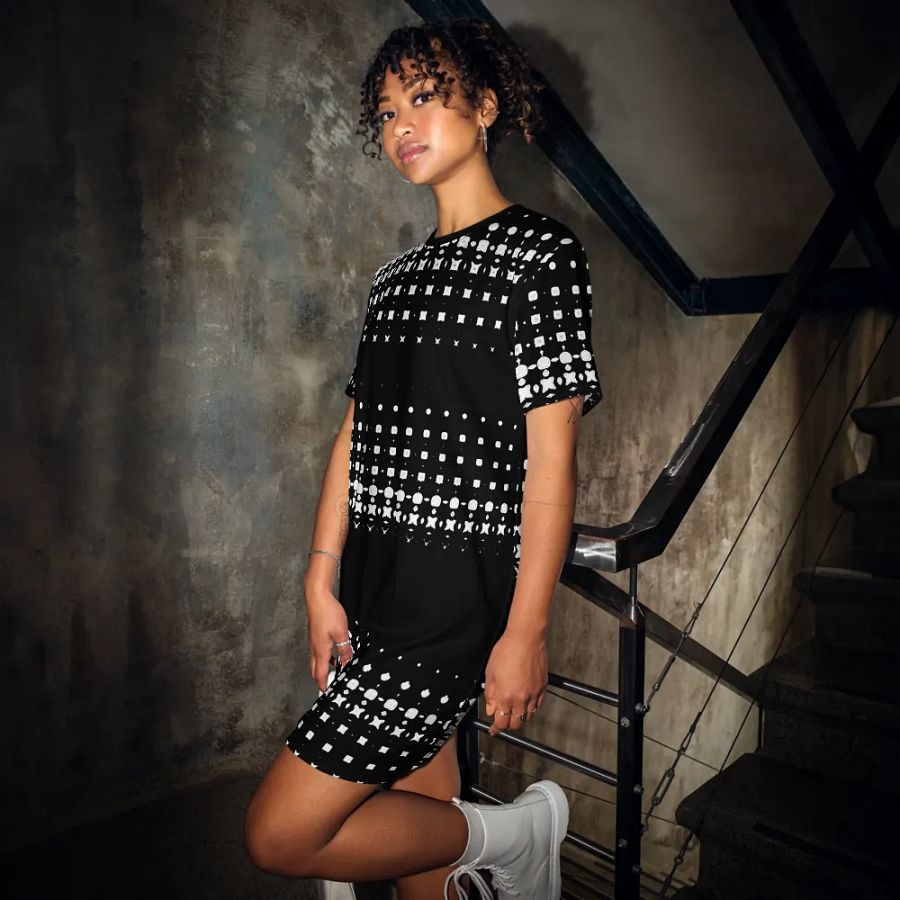 Abstract Not Quite The Little Black Dress T Shirt Dress product image (3)