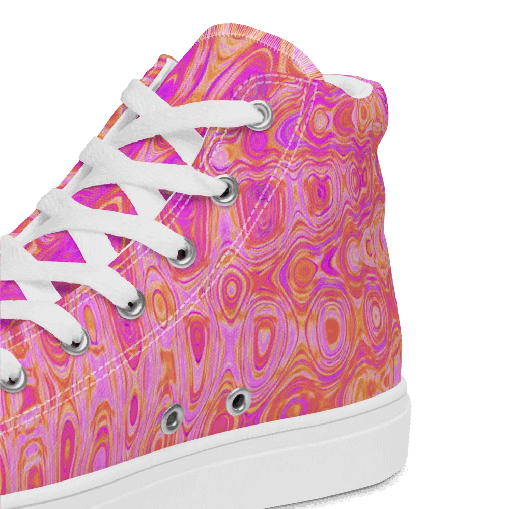 Cool Abstract Pink and Magenta Atomic Retro Zigzags High Tops for Women product image (10)