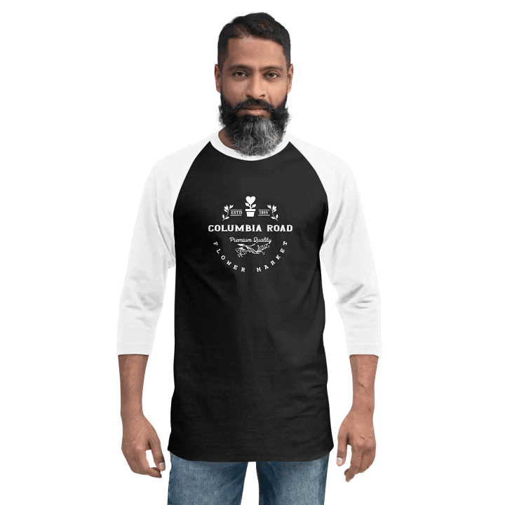 Columbia Road Market 3/4 Sleeve Raglan Tee (Black) product image (2)