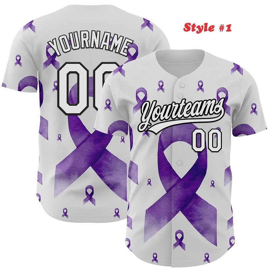 Authentic Baseball Jersey, Custom Baseball Jersey, Personalized Sport Jersey, Colorful, Flowers, Number, Logo, Love, Ribbon product image (183)