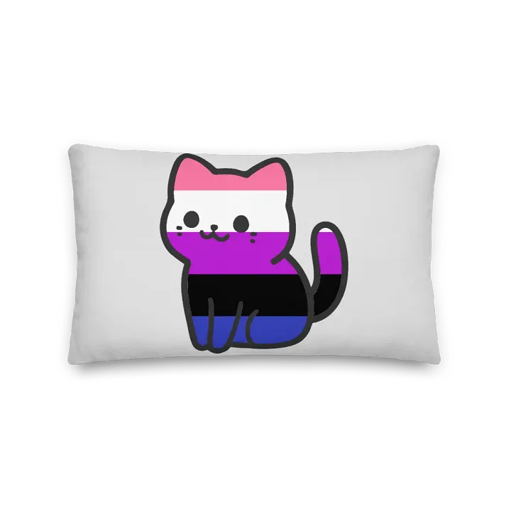 Genderfluid Pride Kitty Pillow product image (2)