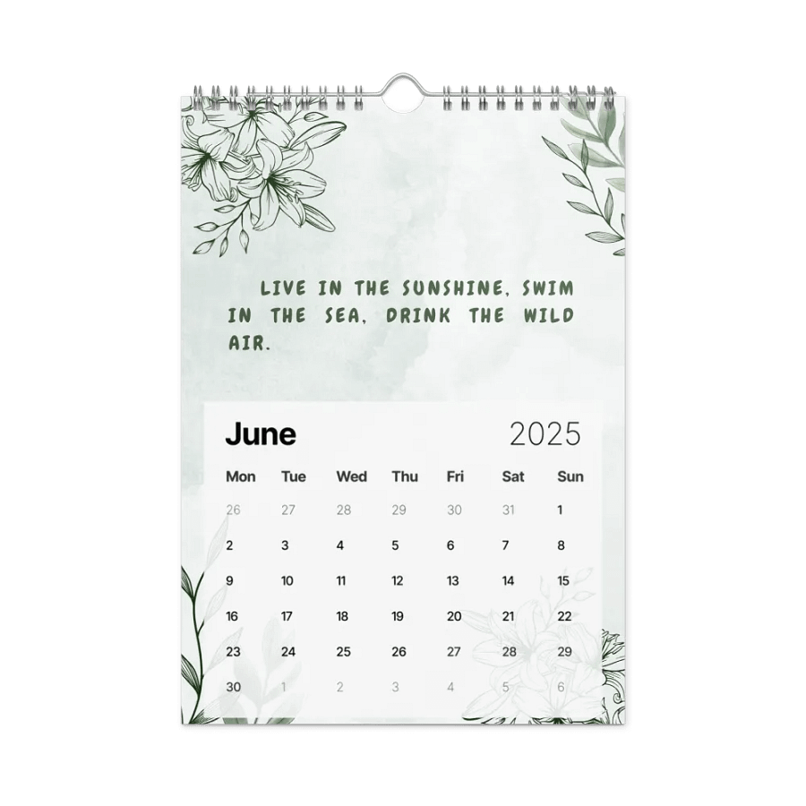FLORAL INSPIRATIONAL QUOTES WALL CALENDAR 2025 product image (8)