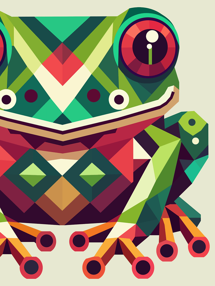 Free Geometric Frog PNG Art - Transparent Background, Low Poly Amphibian Illustration product image (2)