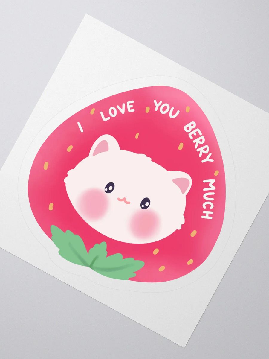 I love you berry much! Cat Vinyl Sticker product image (2)