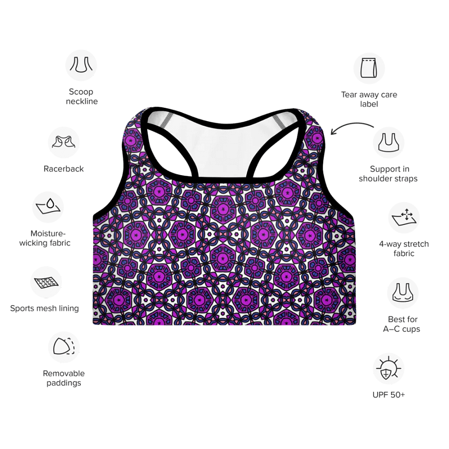 Gender Fluid Abstract (1) - Padded Sports Bra product image (7)