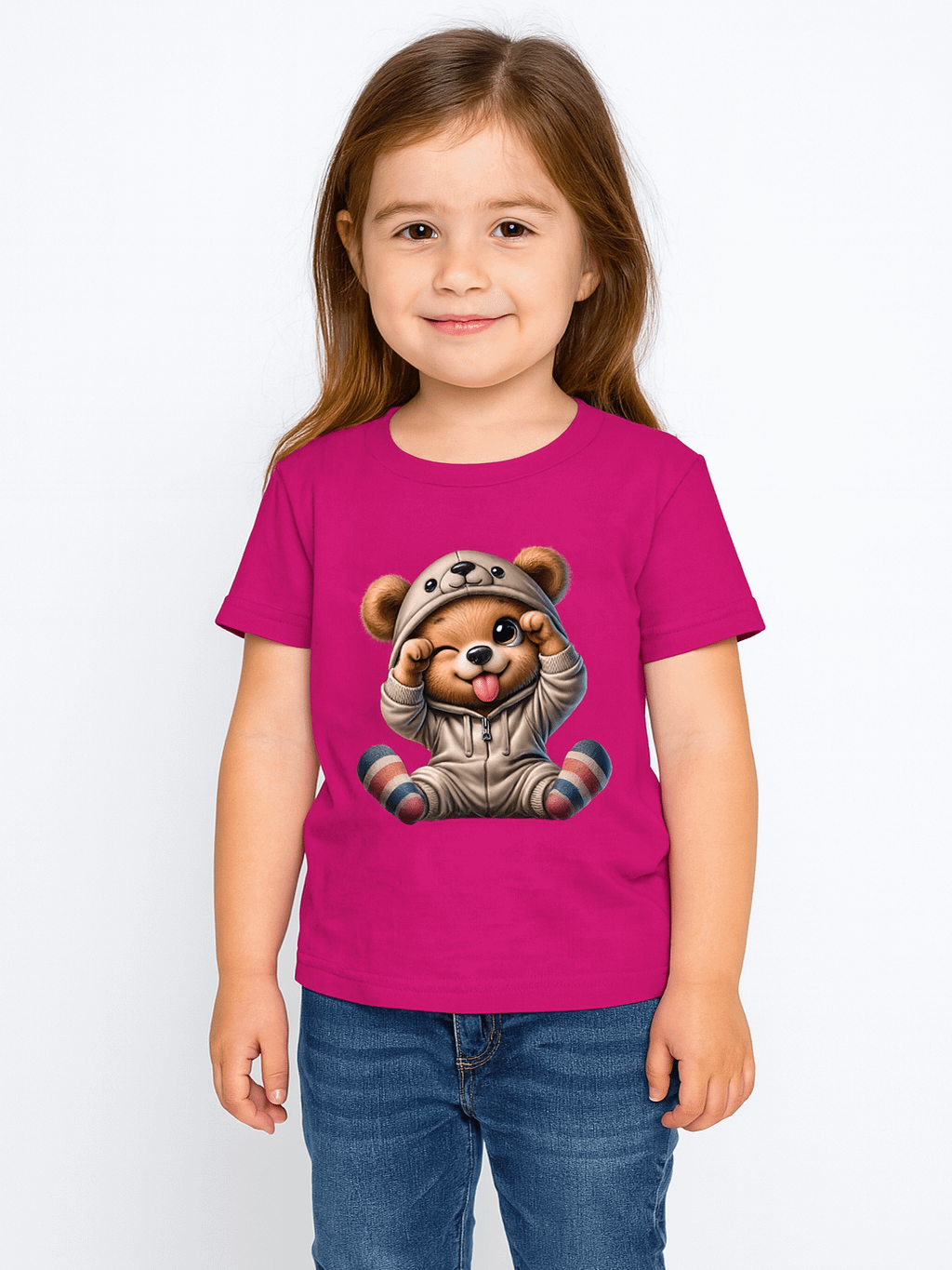 Playful Baby Bear in Hoodie Youth T-Shirt product image (1)