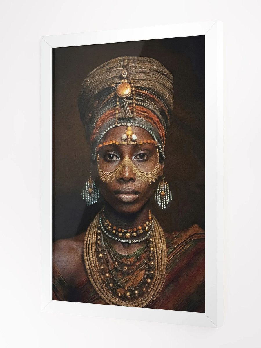 African Woman in Traditional Head Dress, Multi-Colored Jewelry Poster Print, Framed product image (12)
