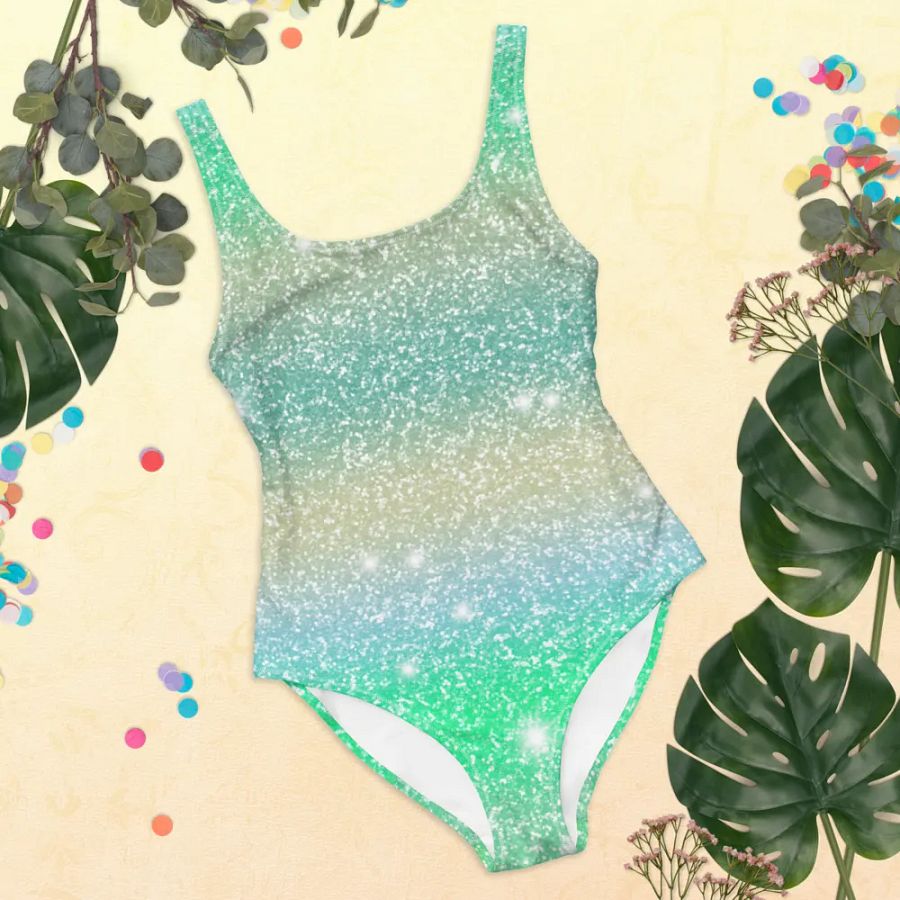 Glitter Unicorn Texture Design One Piece Swimsuit (2) product image (9)