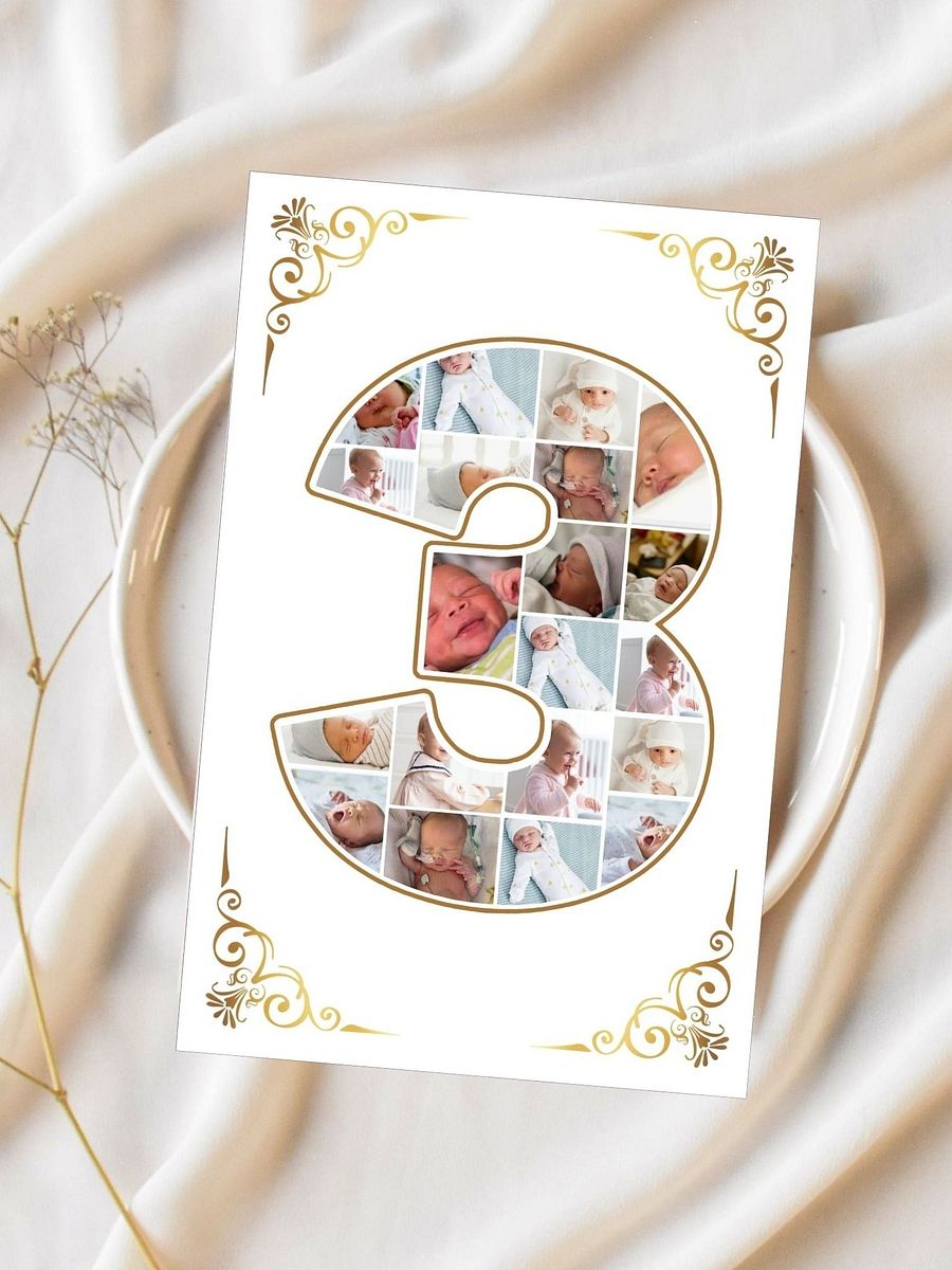 Three Year Celebration Card Photo Collage Canva Template product image (3)