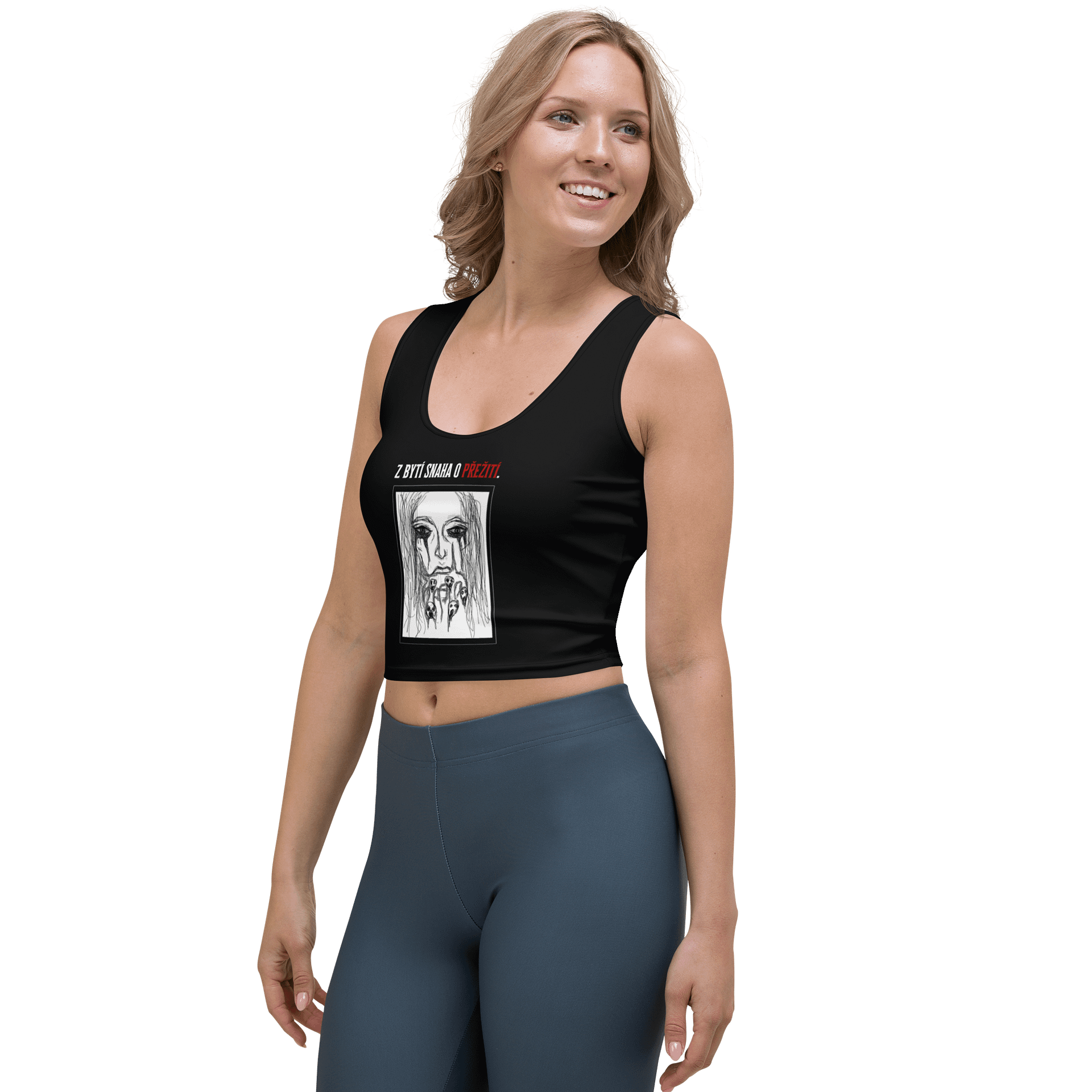 Přežít Black Crop Top product image (2)