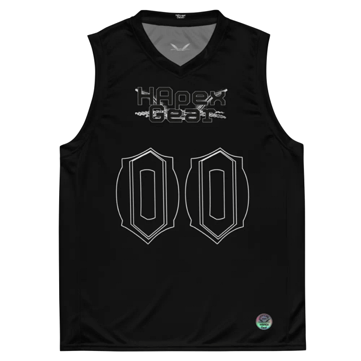 Eddie - Black - Recycled Unisex Basketball Jersey - Black HApex Gear Black Logo product image (2)