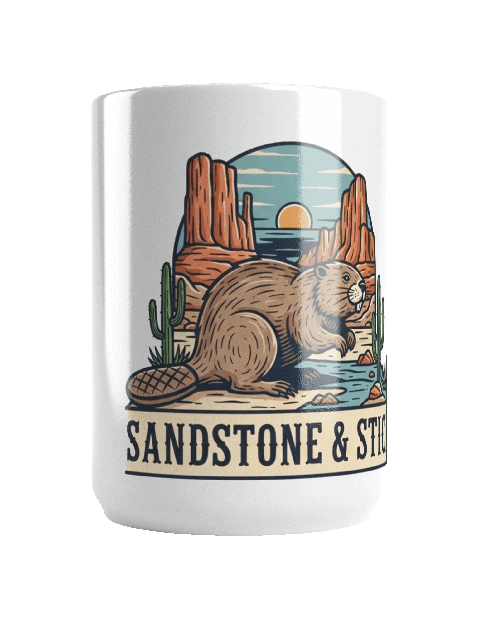 Sandstone & Stick- No frame logo with Beaver product image (6)