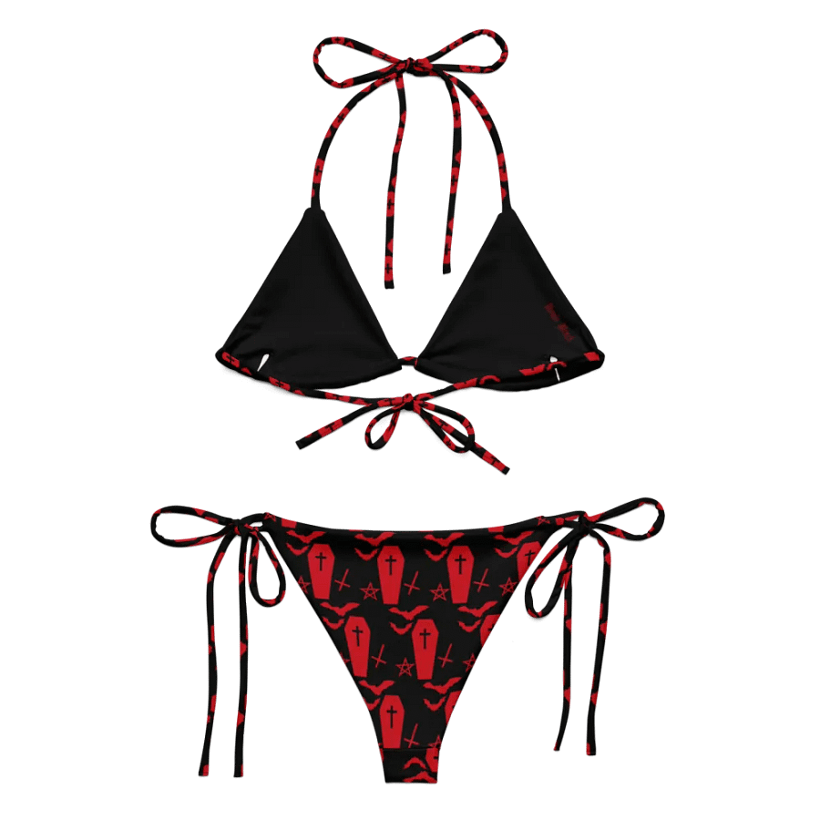 Coffin Bats Pentagram Cross Over Bikini Set product image (2)