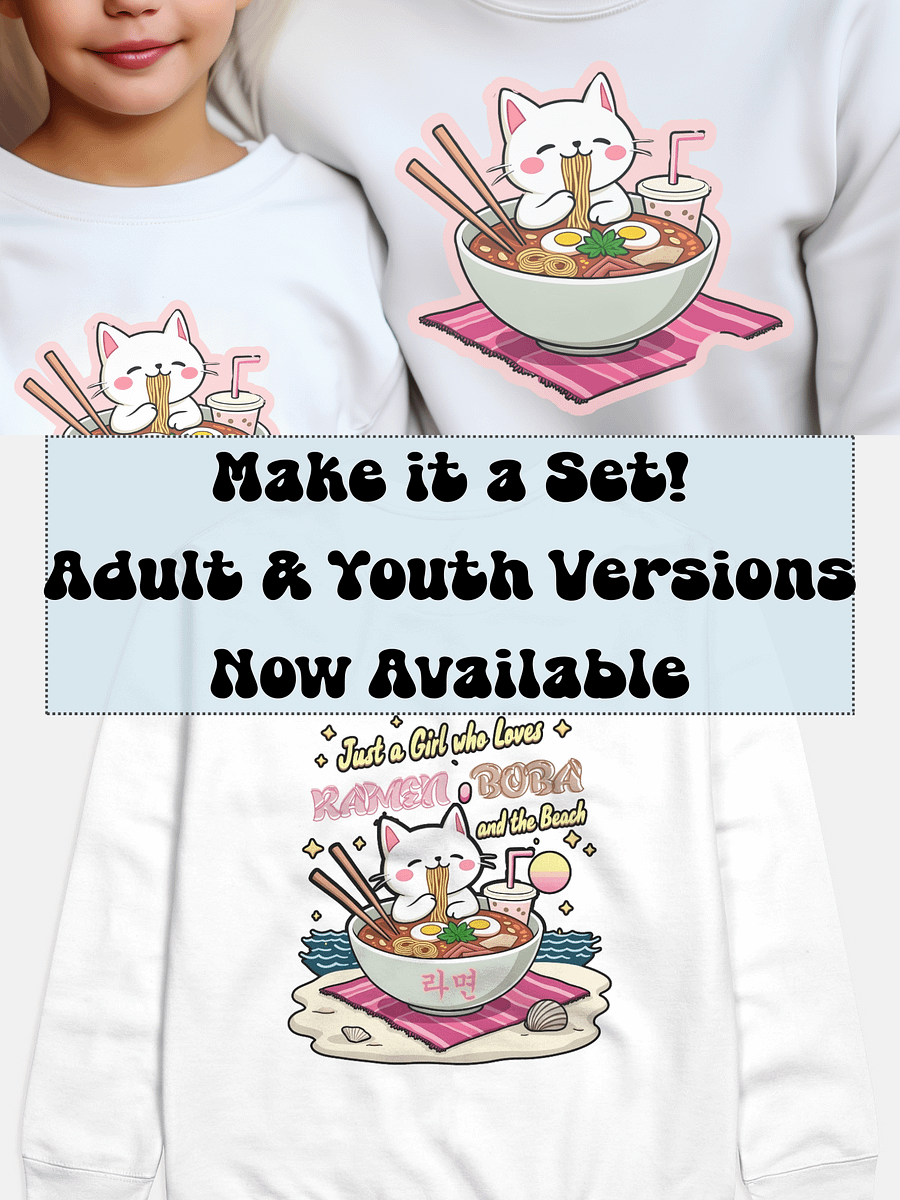 Just a Girl who Loves Ramen Boba and the Beach Youth Sweatshirt product image (6)