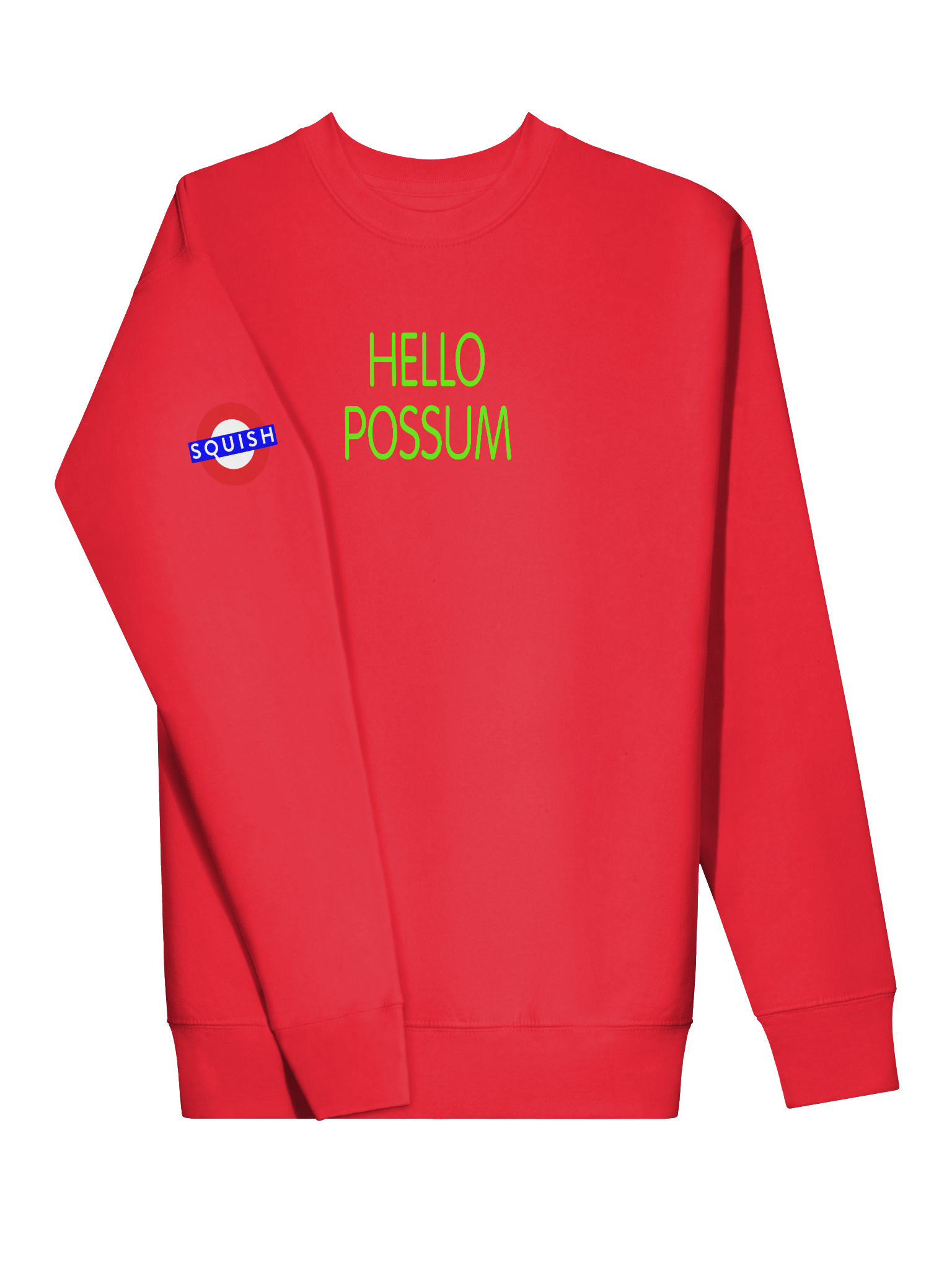 Hello Possum Graphic Crewneck - Neon Green product image (3)