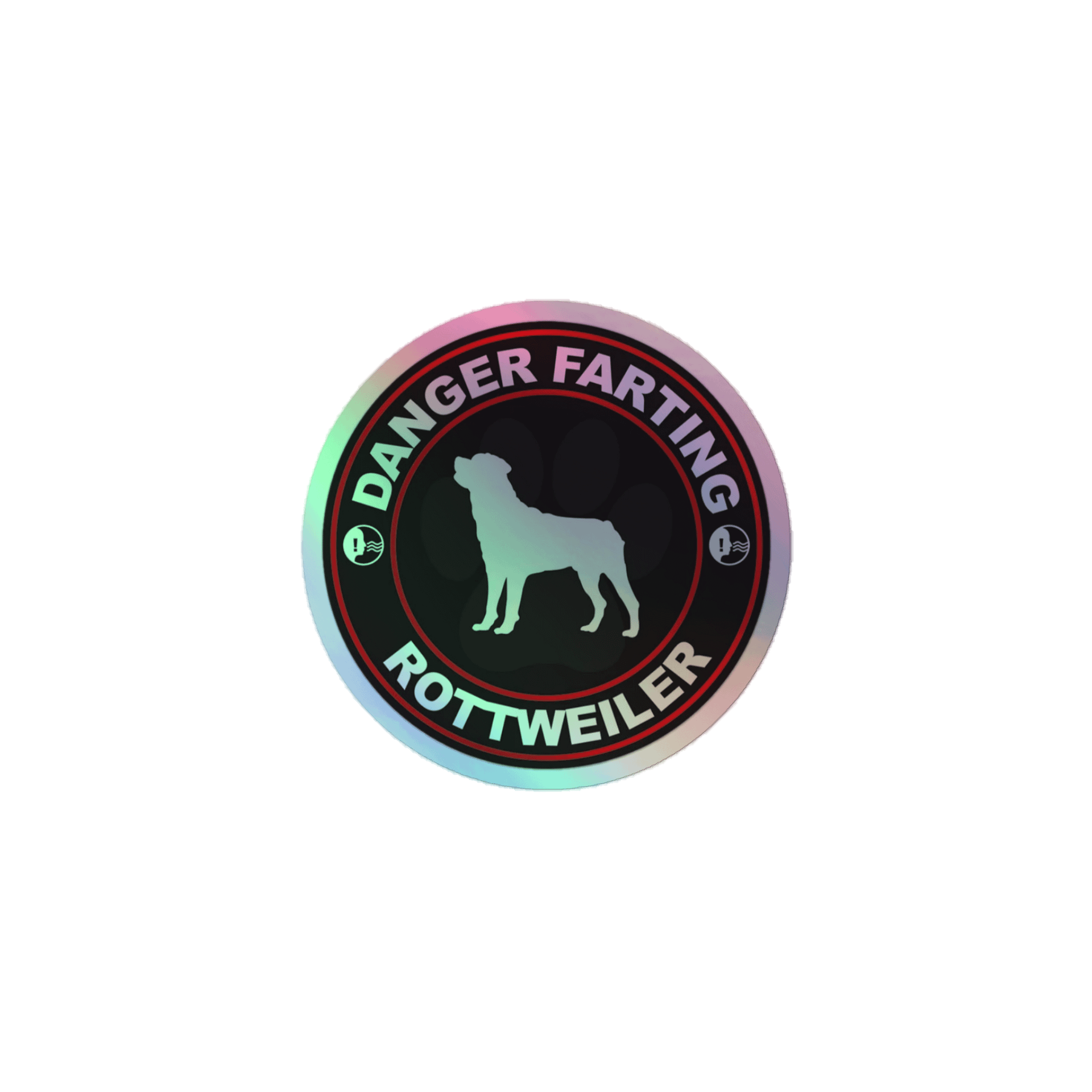 Farting Rottweiler Holographic Sticker product image (1)