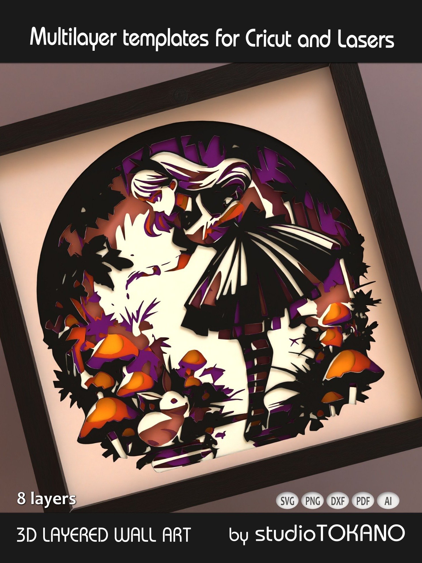 Alice in Wonderland 3D layered Shadowbox product image (5)