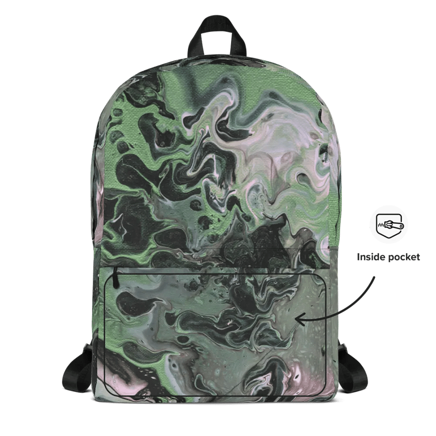 Metallic Green Fluid Acrylic Backpack product image (11)