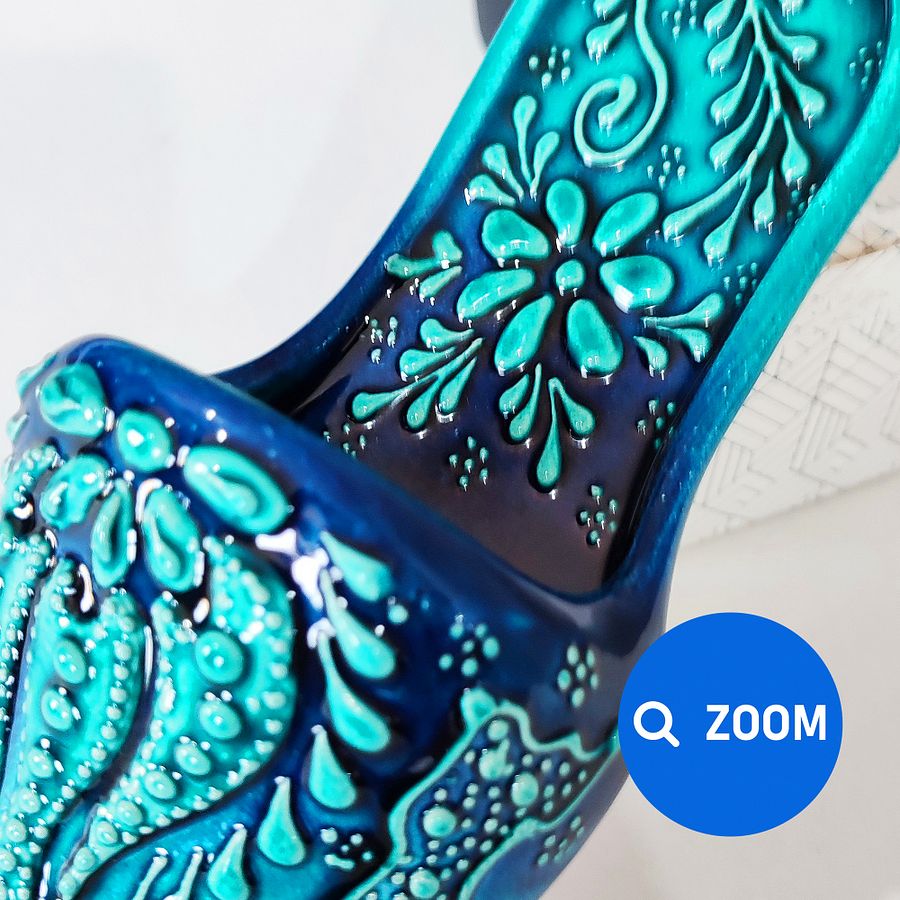 Ceramic wall decor, turquoise shoes (Terlik) — handmade pottery, handmade ceramic, home decor, handmade gift, Turkish ceramic product image (7)